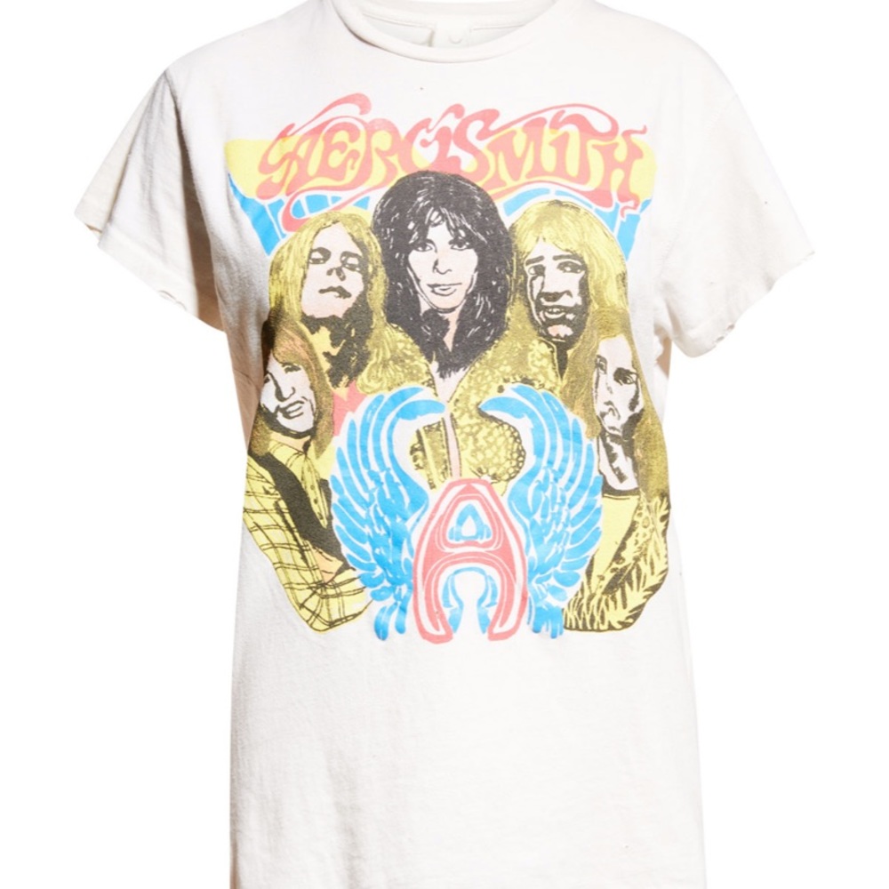 Madeworn Aerosmith Distressed Graphic Tee NWT S